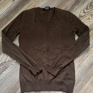 Kingsland Equestrian Brown V-Neck Women's Sweater small